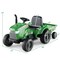 Green Plastic 12V 2-in-1 Kids Ride On Tractor with Trailer, 3-Gear Shift, Battery-Powered